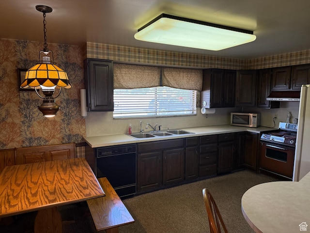48 S Flint St, Kaysville, UT 84037 - kitchen with range, dishwasher, stainless steel microwave, under cabinet range hood, and light countertops