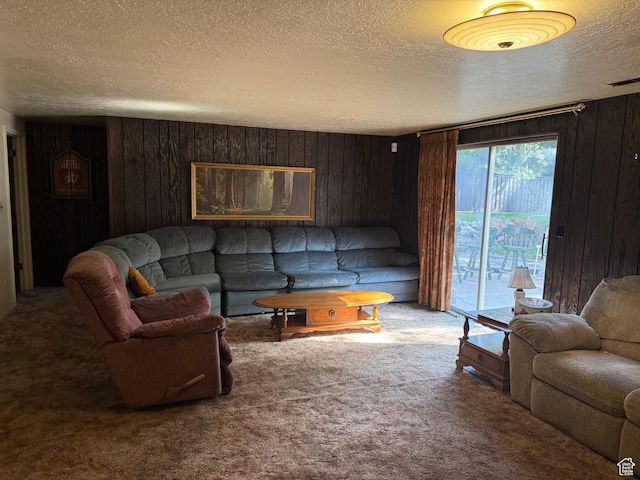 48 S Flint St, Kaysville, UT 84037 - carpeted living area featuring wooden walls and a textured ceiling