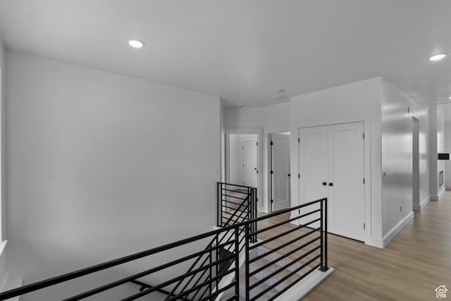 131 N 950 E Unit 35, Tremonton, UT 84337 - hallway featuring an upstairs landing, light wood-type flooring, and recessed lighting
