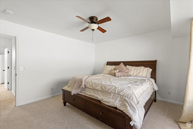 14133 S Lowe Peak Cir, Riverton, UT 84096 - bedroom featuring light colored carpet and a ceiling fan