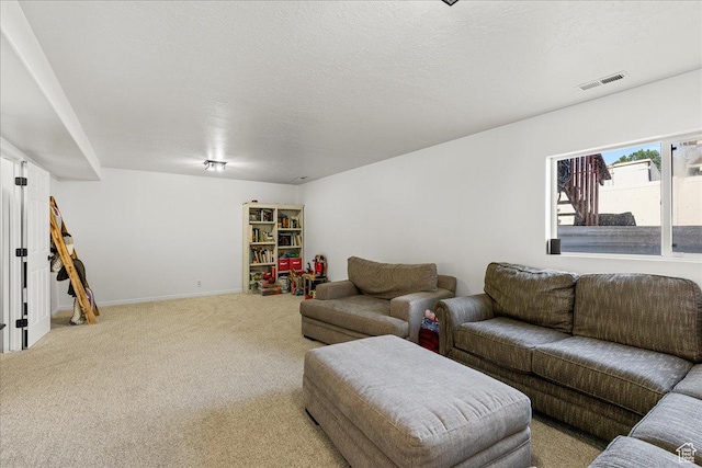 14133 S Lowe Peak Cir, Riverton, UT 84096 - living area featuring carpet floors and a textured ceiling