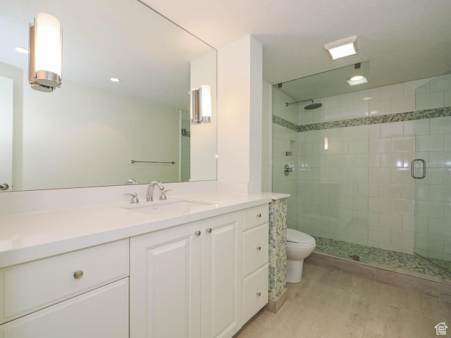 4504 S Abinadi Rd E, Millcreek, UT 84124 - full bathroom with vanity, a shower stall, and recessed lighting
