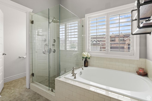 855 E Snap Dragon Ln, Fruit Heights, UT 84037 - full bathroom featuring a garden tub and a stall shower
