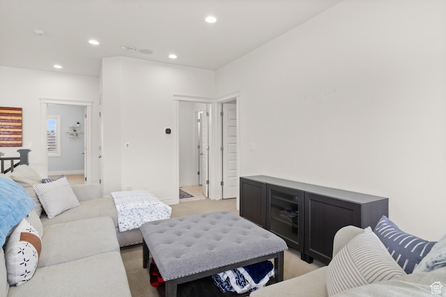 855 E Snap Dragon Ln, Fruit Heights, UT 84037 - living room featuring recessed lighting and light carpet