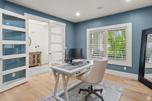 855 E Snap Dragon Ln, Fruit Heights, UT 84037 - office area with wood finished floors and recessed lighting