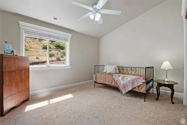 1922 N 1550 E, Provo, UT 84604 - carpeted bedroom with lofted ceiling and ceiling fan