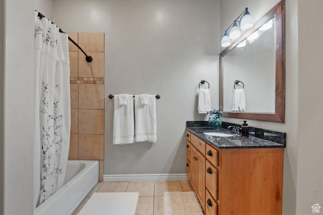 1922 N 1550 E, Provo, UT 84604 - full bathroom featuring tile patterned floors, vanity, and shower / bath combination with curtain