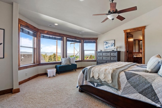 1922 N 1550 E, Provo, UT 84604 - carpeted bedroom with vaulted ceiling, recessed lighting, and ensuite bath