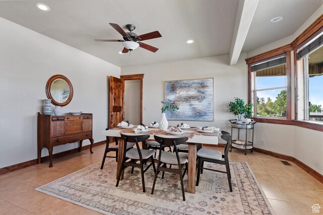 1922 N 1550 E, Provo, UT 84604 - dining area featuring recessed lighting, ceiling fan, and light tile patterned floors