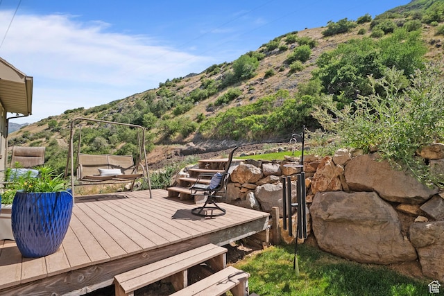 1922 N 1550 E, Provo, UT 84604 - wooden deck with a mountain view
