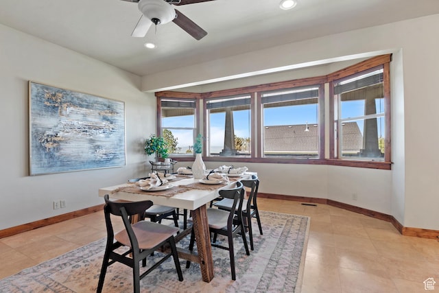 1922 N 1550 E, Provo, UT 84604 - dining area with a ceiling fan, recessed lighting, and light tile patterned flooring