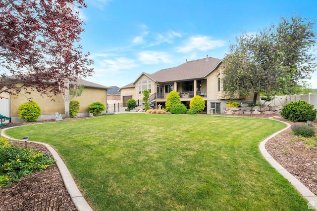 11273 S Alisa Meadows Dr, South Jordan, UT 84095 - view of front of property with stucco siding, a fenced backyard, and stairs