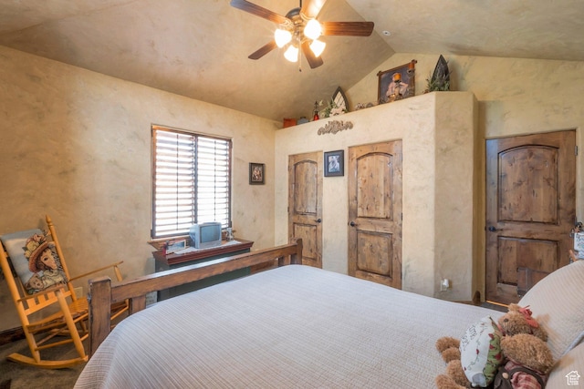 11273 S Alisa Meadows Dr, South Jordan, UT 84095 - bedroom with lofted ceiling and a ceiling fan