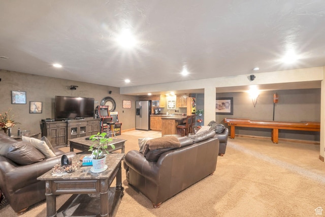 11273 S Alisa Meadows Dr, South Jordan, UT 84095 - living area featuring light carpet and recessed lighting