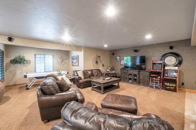 11273 S Alisa Meadows Dr, South Jordan, UT 84095 - living room with recessed lighting and light colored carpet