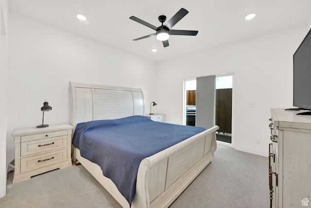 88 N Maraschino W, Grantsville, UT 84029 - bedroom with light colored carpet, recessed lighting, and ceiling fan