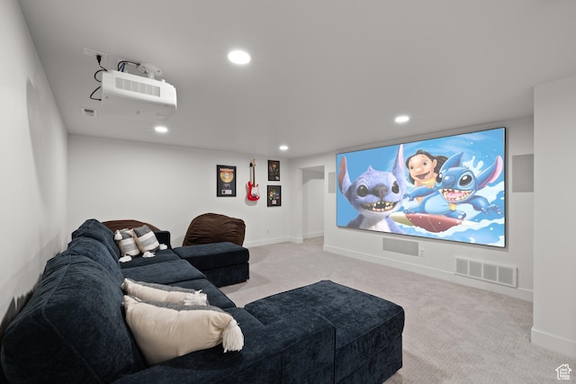 5223 S Hillsden Dr, Holladay, UT 84117 - home theater room with carpet and recessed lighting