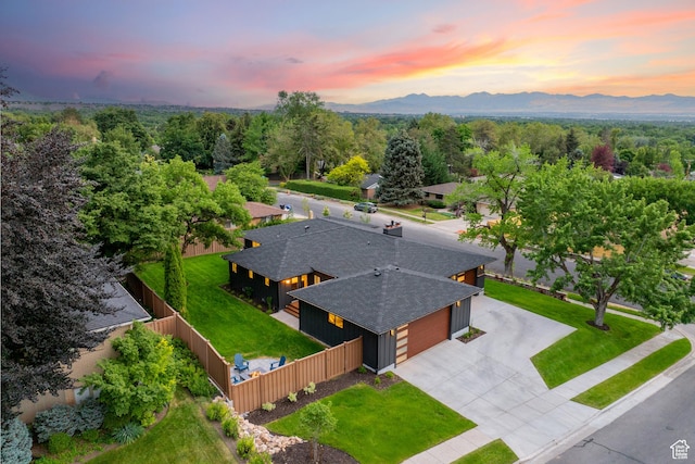 5223 S Hillsden Dr, Holladay, UT 84117 - aerial view at dusk of a mountain view