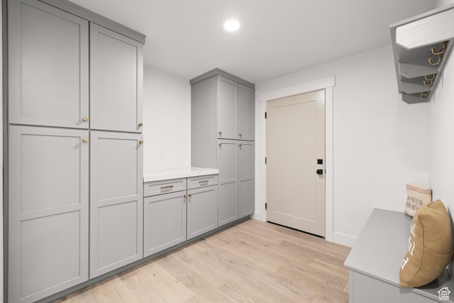 5223 S Hillsden Dr, Holladay, UT 84117 - mudroom featuring light wood finished floors and recessed lighting