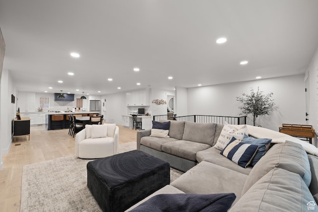 5223 S Hillsden Dr, Holladay, UT 84117 - living room with recessed lighting and light wood-type flooring