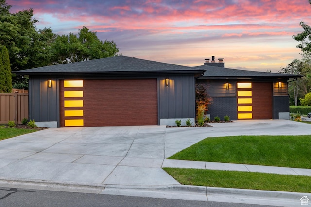 5223 S Hillsden Dr, Holladay, UT 84117 - view of front of property with board and batten siding and a chimney
