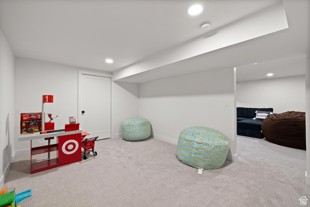 5223 S Hillsden Dr, Holladay, UT 84117 - game room with carpet flooring and recessed lighting