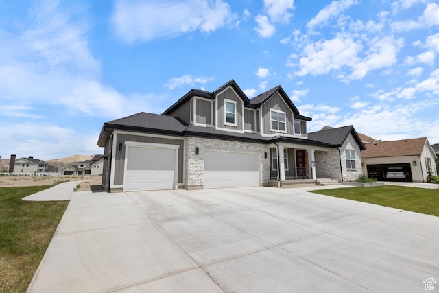 3862 W Lucerne Way, Lehi, UT 84043 - view of front of property featuring concrete driveway, a front yard, an attached garage, and a garage