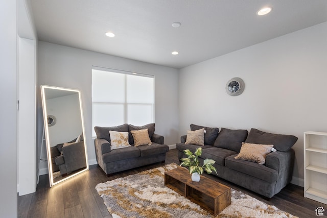 3862 W Lucerne Way, Lehi, UT 84043 - living area with dark wood-style floors and recessed lighting