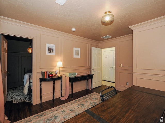 5071 N Oak Creek Dr, Eagle Mountain, UT 84005 - office space featuring a decorative wall, dark wood finished floors, and ornamental molding