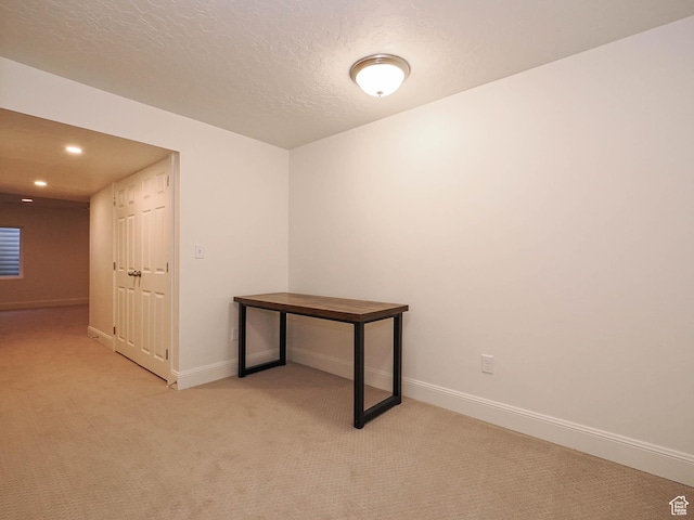 5071 N Oak Creek Dr, Eagle Mountain, UT 84005 - empty room with light colored carpet, recessed lighting, and a textured ceiling