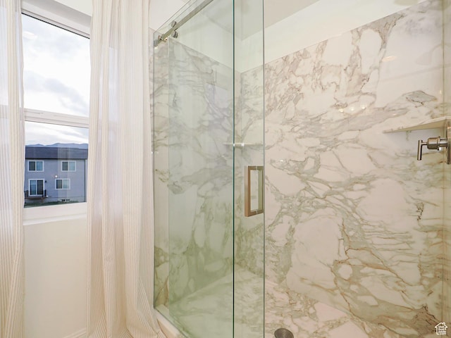 5071 N Oak Creek Dr, Eagle Mountain, UT 84005 - bathroom with a marble finish shower