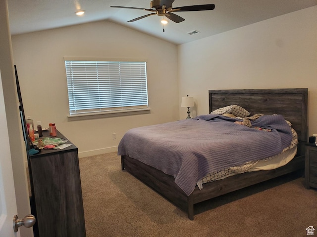 1082 E Springwater Way Unit 812, Eagle Mountain, UT 84005 - bedroom featuring carpet flooring, lofted ceiling, and ceiling fan