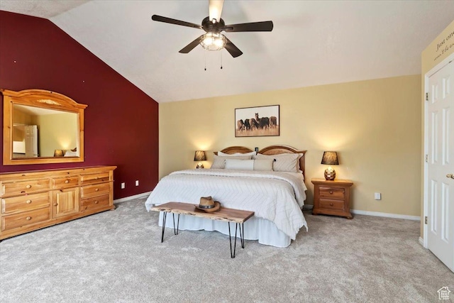 11571 S Lexington Hills Cir E, Sandy, UT 84092 - bedroom featuring vaulted ceiling, carpet, and a ceiling fan