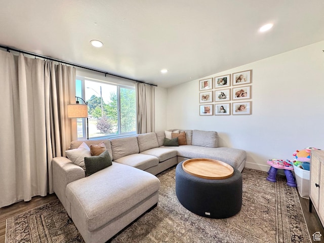 641 E 925 N, Ogden, UT 84404 - living room featuring wood finished floors and recessed lighting