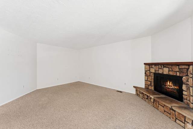 6133 S Vineway Cir, Salt Lake City, UT 84121 - unfurnished living room with carpet and a stone fireplace