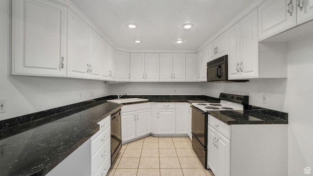 6320 S Hathaway St, Taylorsville, UT 84123 - kitchen with black appliances, white cabinets, and recessed lighting