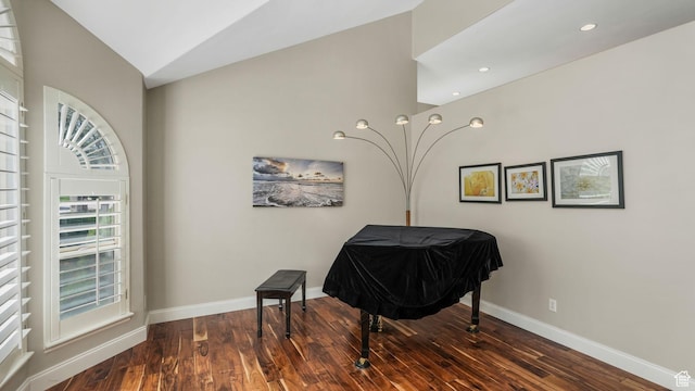 6320 S Hathaway St, Taylorsville, UT 84123 - living area with wood-type flooring, recessed lighting, and lofted ceiling