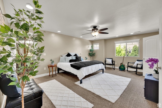 14483 S Ryegate Dr, Herriman, UT 84096 - carpeted bedroom featuring recessed lighting and a ceiling fan
