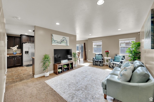 14483 S Ryegate Dr, Herriman, UT 84096 - living area featuring recessed lighting and light colored carpet