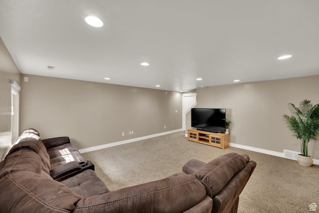 14483 S Ryegate Dr, Herriman, UT 84096 - carpeted living room featuring recessed lighting and baseboards