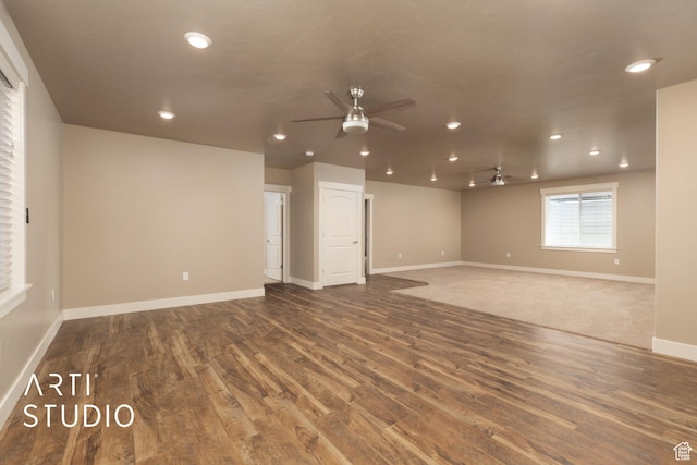 1338 S 1150 W, Payson, UT 84651 - unfurnished room featuring a ceiling fan, wood finished floors, and recessed lighting