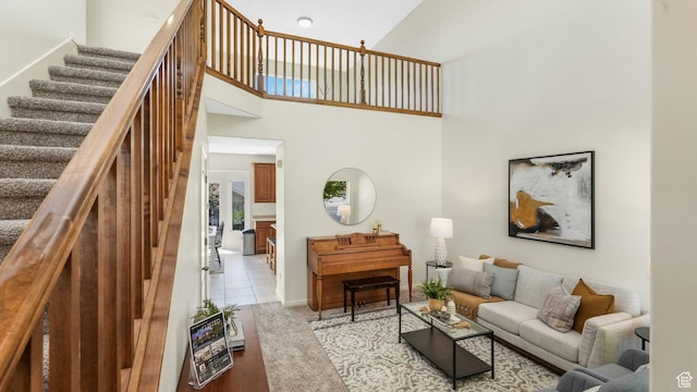1562 S 910 W, Payson, UT 84651 - living room featuring stairs and a high ceiling
