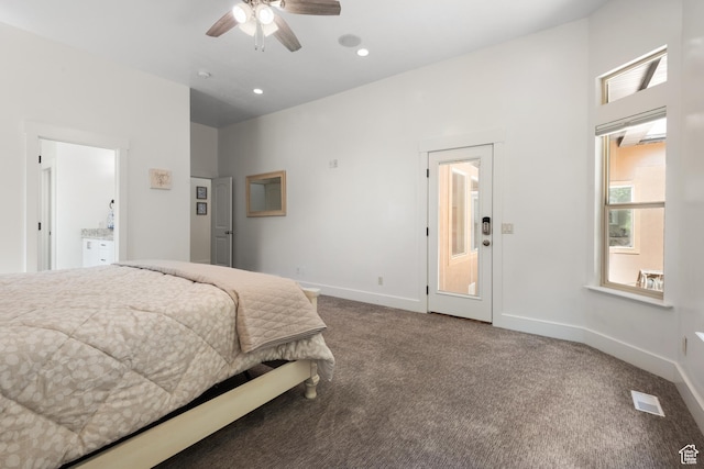 520 Lacey Way N, Salt Lake, UT 84054 - bedroom with carpet flooring, recessed lighting, and a ceiling fan