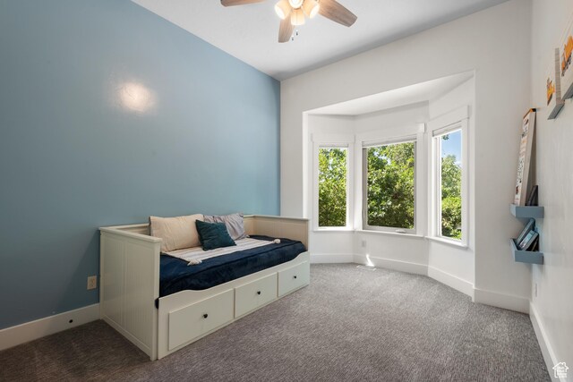 520 Lacey Way N, Salt Lake, UT 84054 - carpeted bedroom featuring baseboards and a ceiling fan