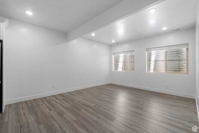 520 Lacey Way N, Salt Lake, UT 84054 - empty room featuring wood finished floors, recessed lighting, and beam ceiling