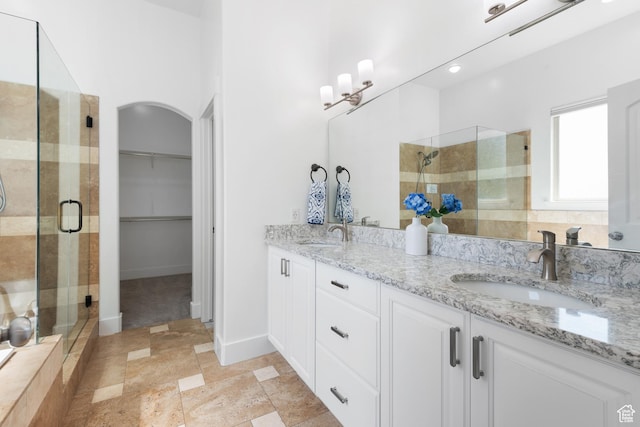 520 Lacey Way N, Salt Lake, UT 84054 - full bathroom with a shower stall, double vanity, and a spacious closet