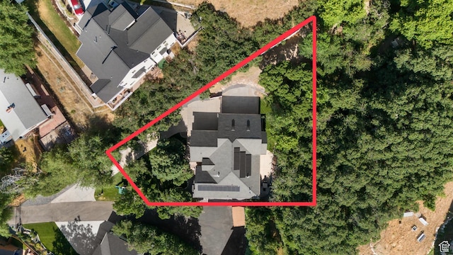 520 Lacey Way N, Salt Lake, UT 84054 - aerial view of property and surrounding area featuring property boundaries highlighted