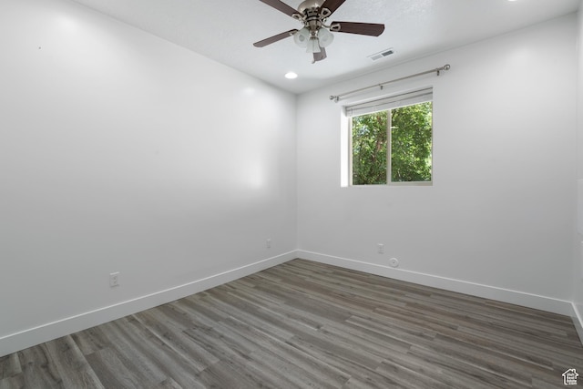 520 Lacey Way N, Salt Lake, UT 84054 - spare room with wood finished floors, ceiling fan, and recessed lighting