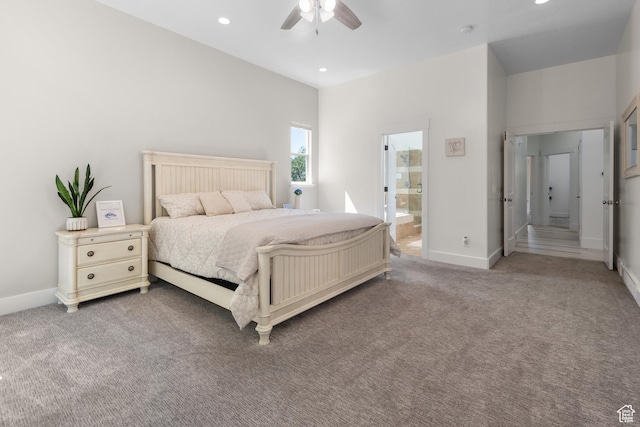 520 Lacey Way N, Salt Lake, UT 84054 - carpeted bedroom featuring recessed lighting, ensuite bath, and ceiling fan