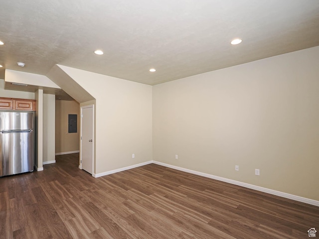 6900 S Village Haven Ln W, Midvale, UT 84047 - unfurnished room with electric panel, recessed lighting, dark wood-type flooring, and a smoke detector